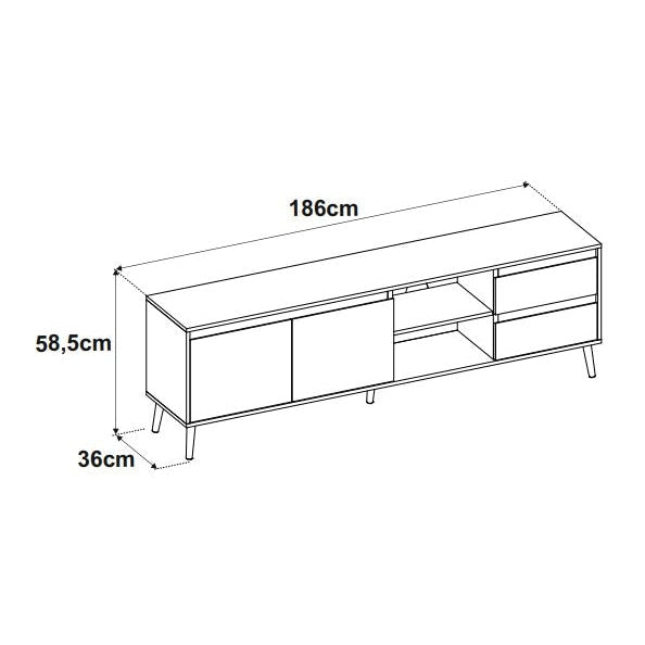 Howard Lowline Entertainment Unit TV Stand 2-Doors 2-Drawers White/Oak Fast shipping On sale