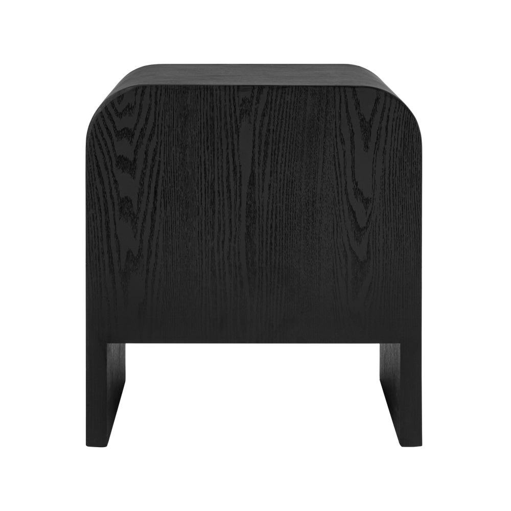 Hugh Modern Wooden Nightstand Bedside Table 2-Drawers Black Fast shipping On sale