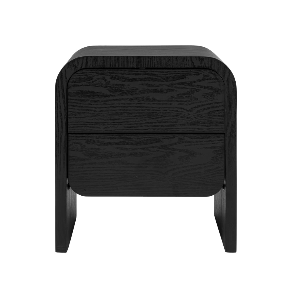 Hugh Modern Wooden Nightstand Bedside Table 2-Drawers Black Fast shipping On sale