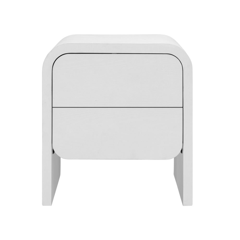 Hugh Modern Wooden Nightstand Bedside Table 2-Drawers White Fast shipping On sale