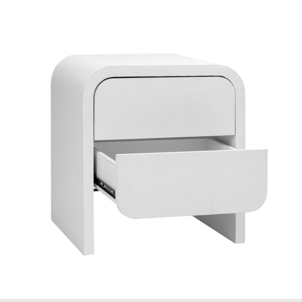Hugh Modern Wooden Nightstand Bedside Table 2-Drawers White Fast shipping On sale