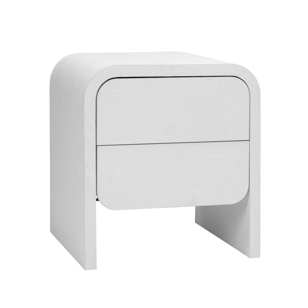 Hugh Modern Wooden Nightstand Bedside Table 2-Drawers White Fast shipping On sale