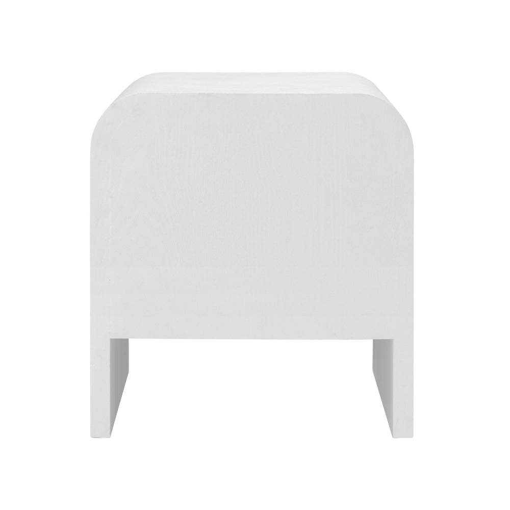 Hugh Modern Wooden Nightstand Bedside Table 2-Drawers White Fast shipping On sale