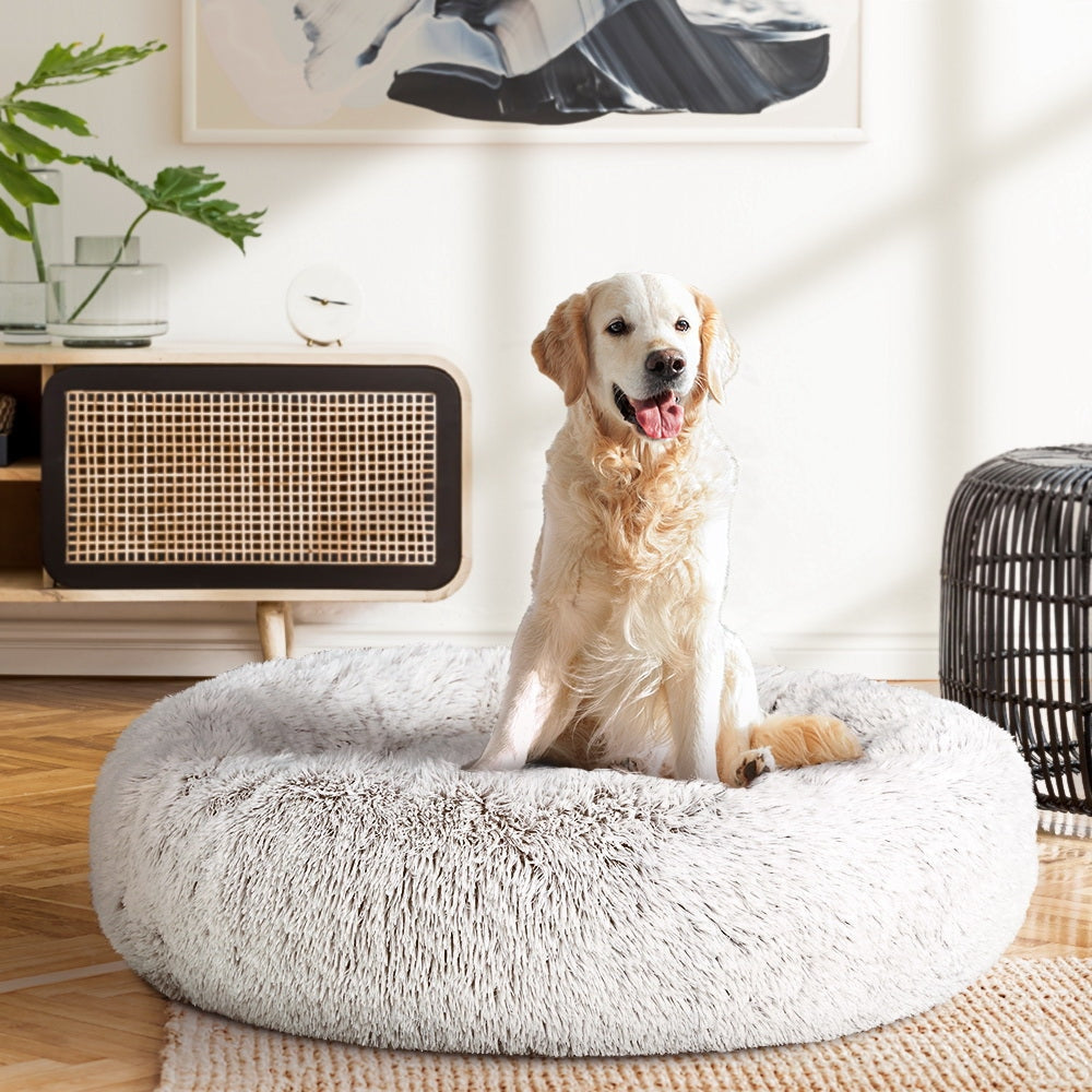i.Pet Pet bed Dog Cat Calming Large 90cm White Sleeping Comfy Cave Washable Cares Fast shipping On sale