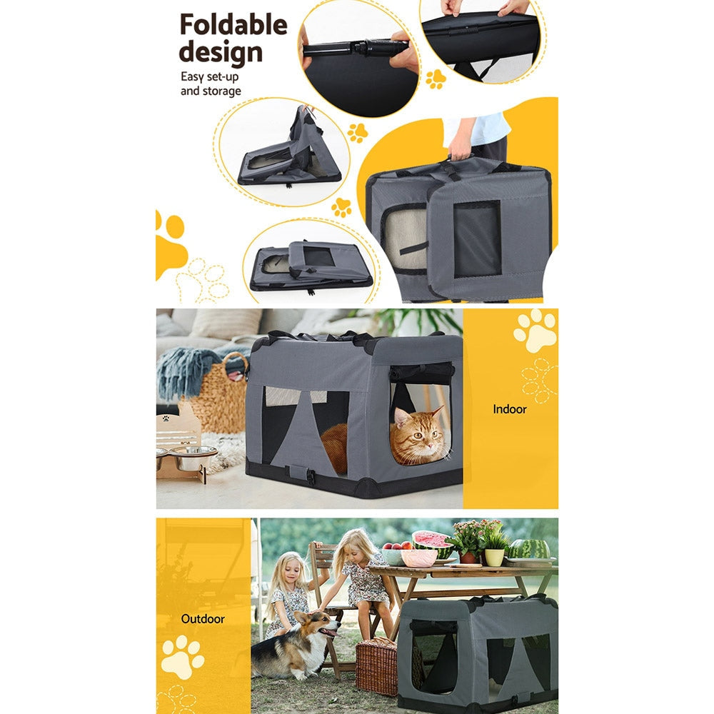 i.Pet Pet Carrier Soft Crate Dog Cat Travel Portable Cage Kennel Foldable Car M Cares Fast shipping On sale