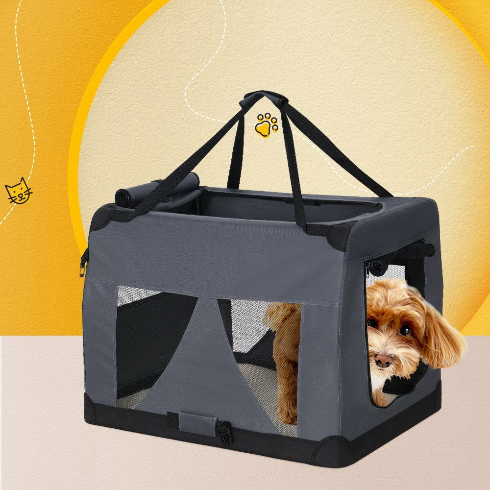 i.Pet Pet Carrier Soft Crate Dog Cat Travel Portable Cage Kennel Foldable Car M Cares Fast shipping On sale