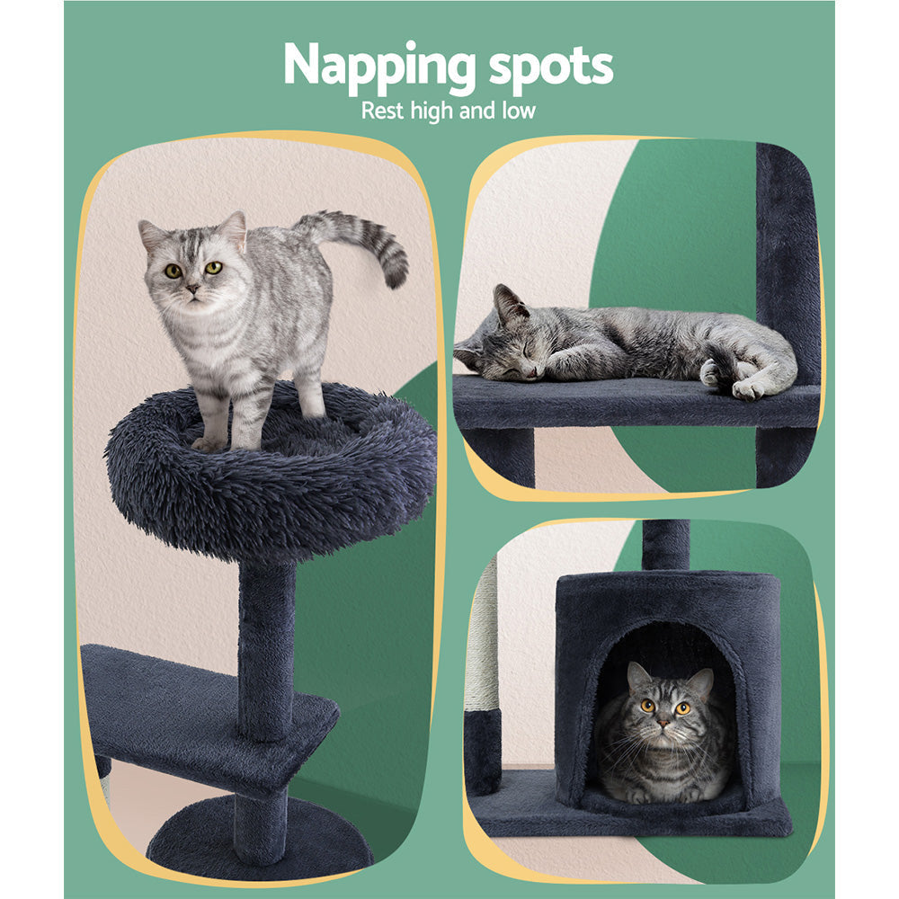 i.Pet Cat Tree Scratching Post Scratcher Tower Condo House Grey 94cm Cares Fast shipping On sale