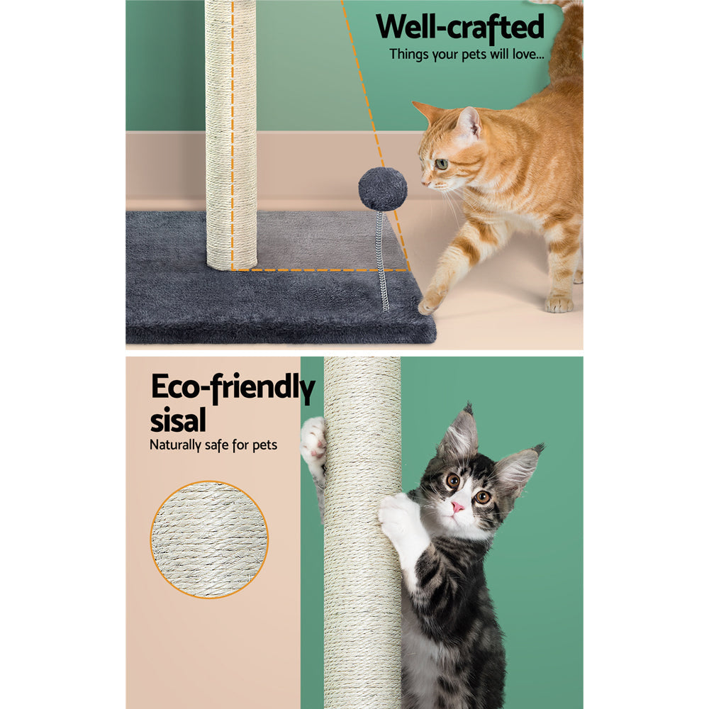 i.Pet Cat Tree Scratching Post Scratcher Tower Condo House Hanging toys Grey 105cm Cares Fast shipping On sale