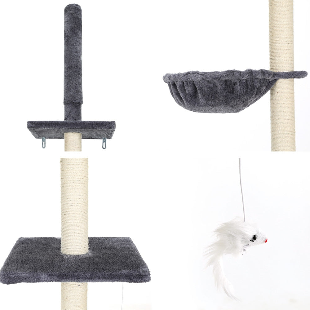 i.Pet Cat Tree Tower Scratching Post Scratcher Floor to Ceiling Cats Bed 260cm Cares Fast shipping On sale