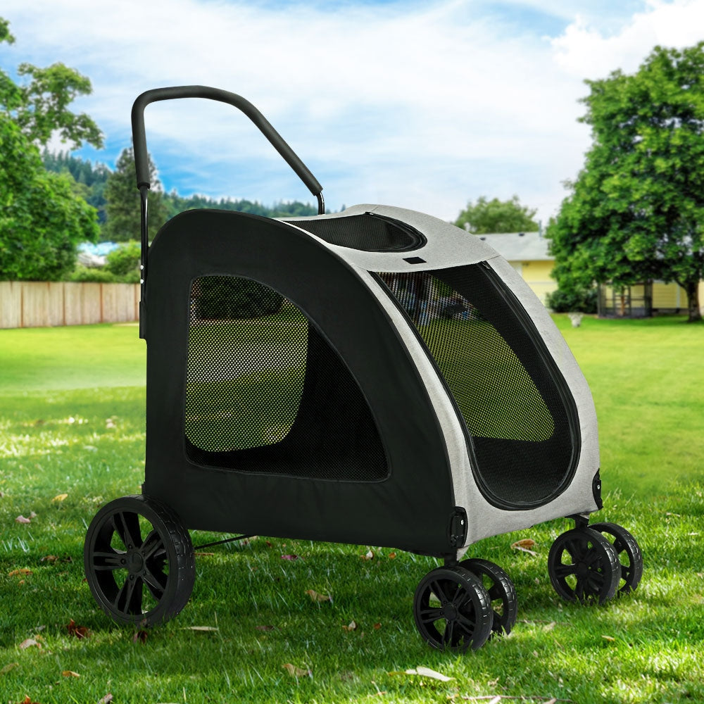 i.Pet Pet Dog Stroller Pram Large Carrier Cat Travel Foldable Strollers 4 Wheels Cares Fast shipping On sale