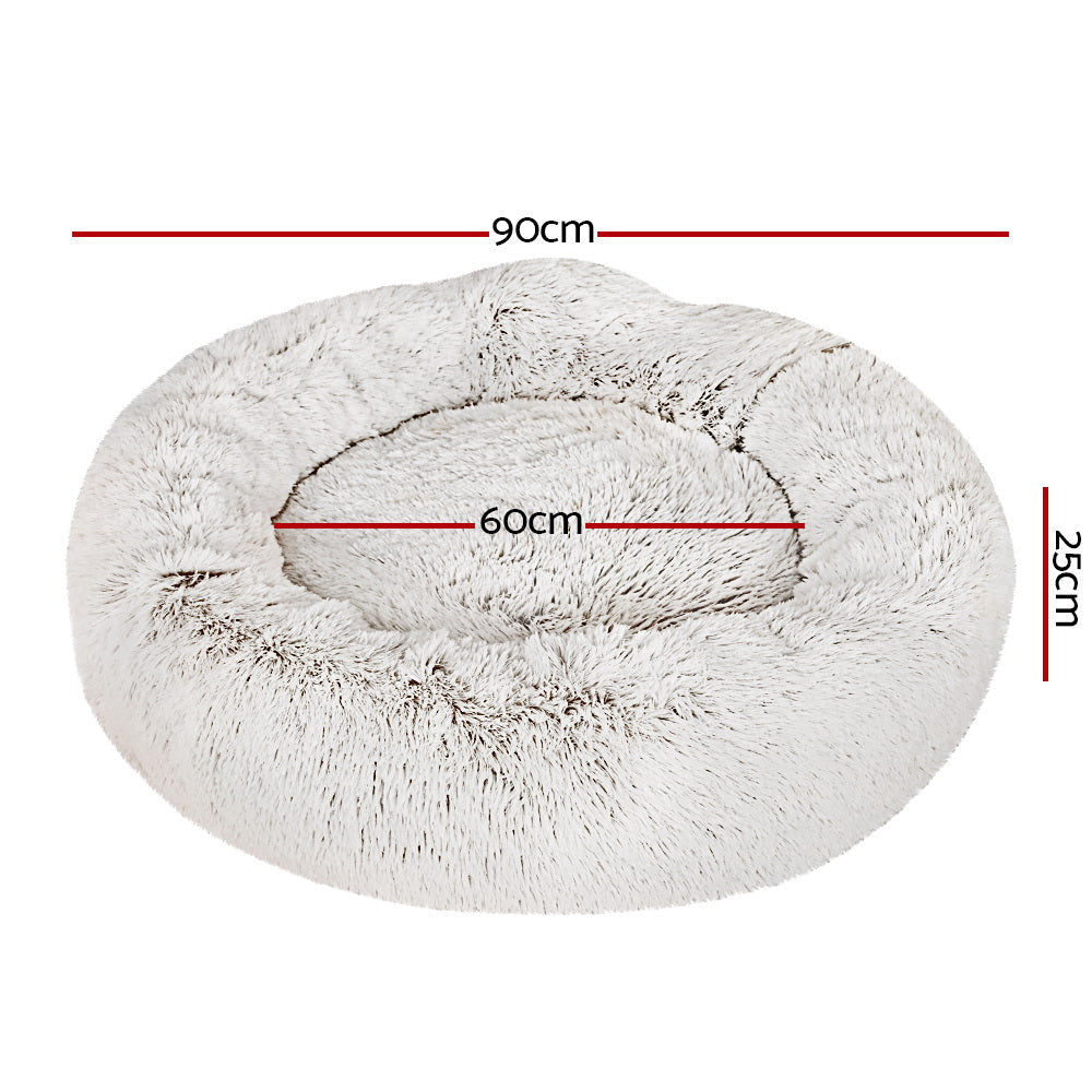 i.Pet Pet bed Dog Cat Calming Large 90cm White Sleeping Comfy Cave Washable Cares Fast shipping On sale