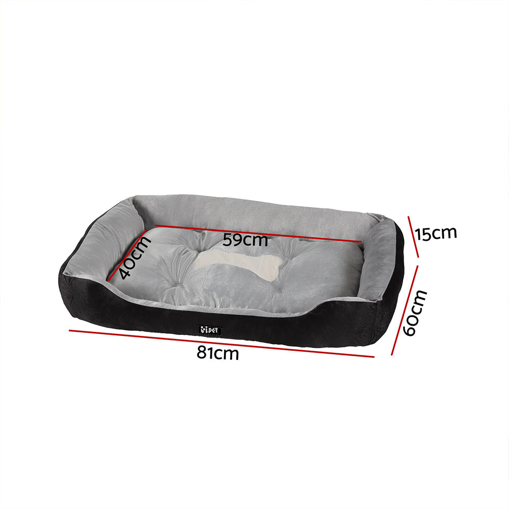 i.Pet Pet Bed Dog Cat Calming Soft Sleeping Comfy Plush Mat Cave Washable Black Cares Fast shipping On sale