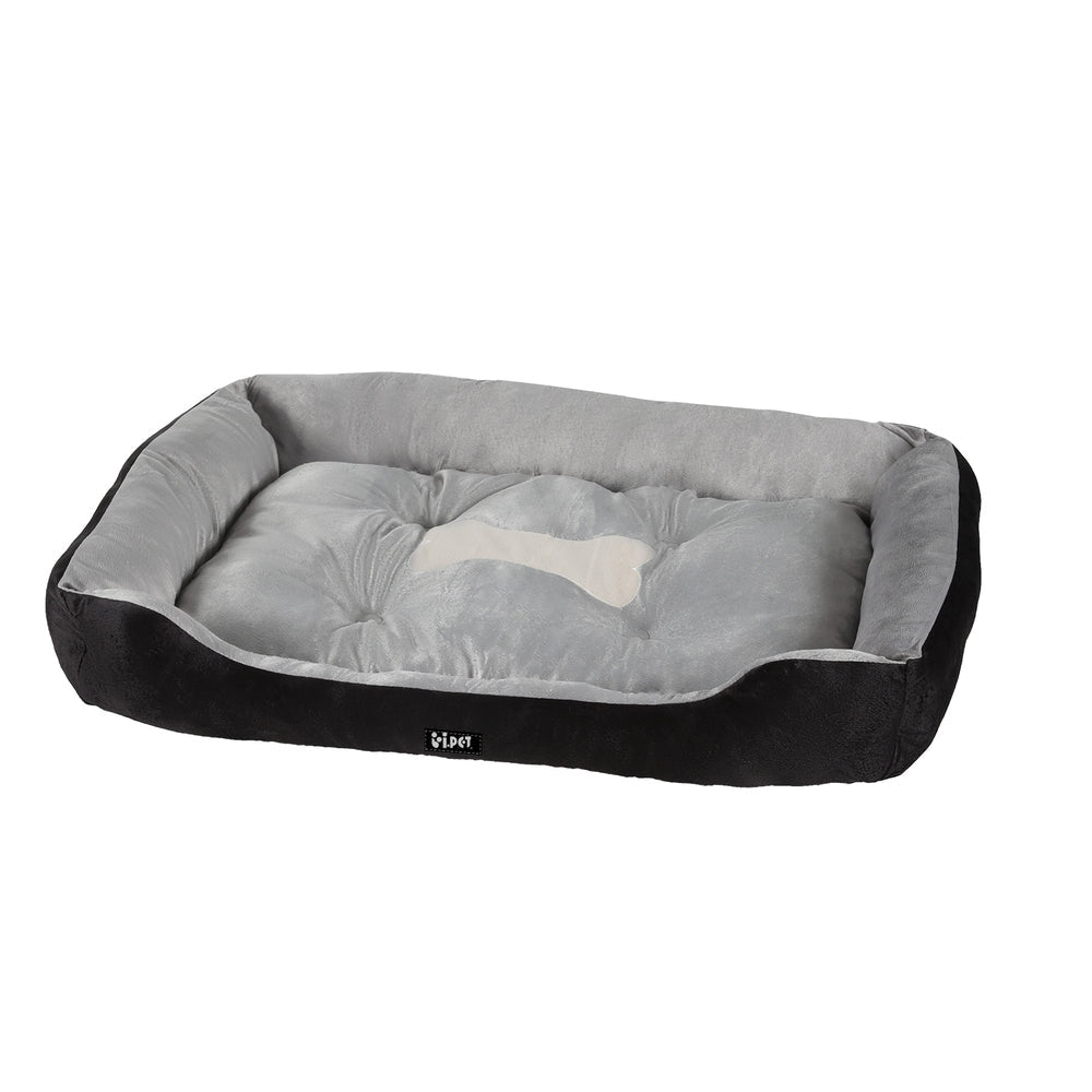 i.Pet Pet Bed Dog Cat Calming Soft Sleeping Comfy Plush Mat Cave Washable Black Cares Fast shipping On sale