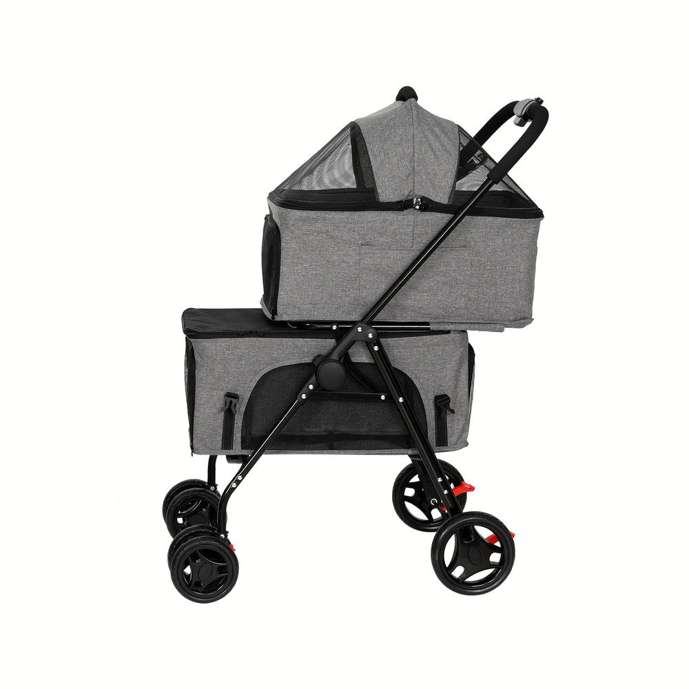 i.Pet Pet Stroller 2-tier Dog Pram Large Cat Carrier Travel Pushchair Foldable Cares Fast shipping On sale