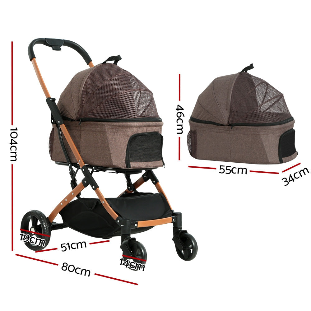 i.Pet Pet Stroller Dog Pram Large Cat Carrier Travel Pushchair Foldable 4 Wheels Cares Fast shipping On sale