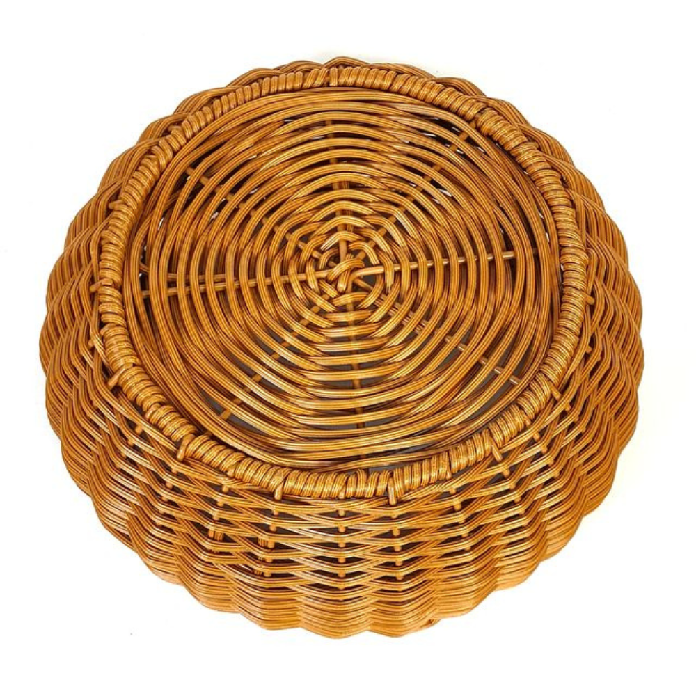 Woven PP Rattan Metal Frame Storage Basket Organizer Decoration With Lid Decor Fast shipping On sale