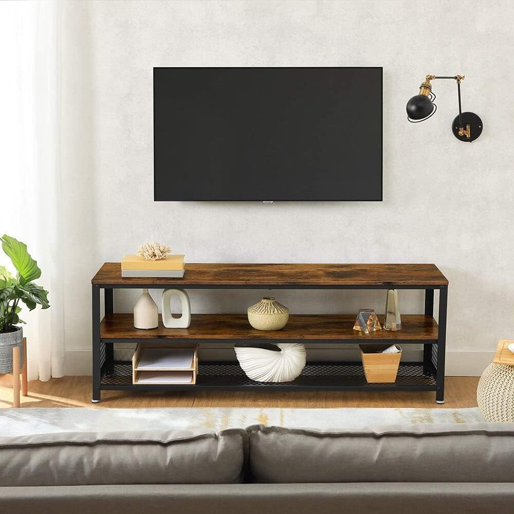 Industrial TV Stand for Screen Size up to 60 Inches Rustic Brown Unit Fast shipping On sale