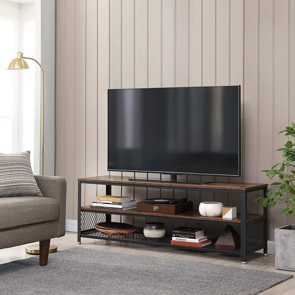 Industrial TV Stand for Screen Size up to 60 Inches Rustic Brown Unit Fast shipping On sale