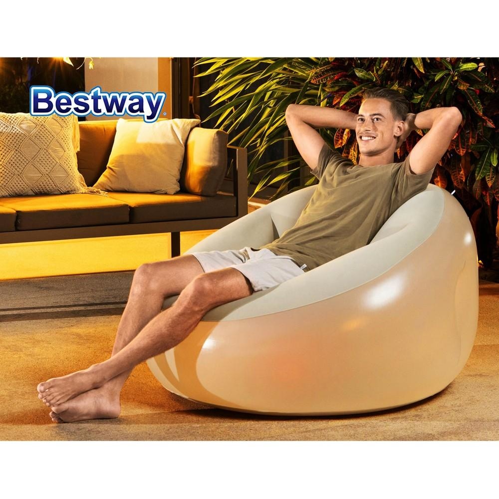 Inflatable Seat Sofa LED Light Chair Outdoor Lounge Cruiser Furniture Fast shipping On sale