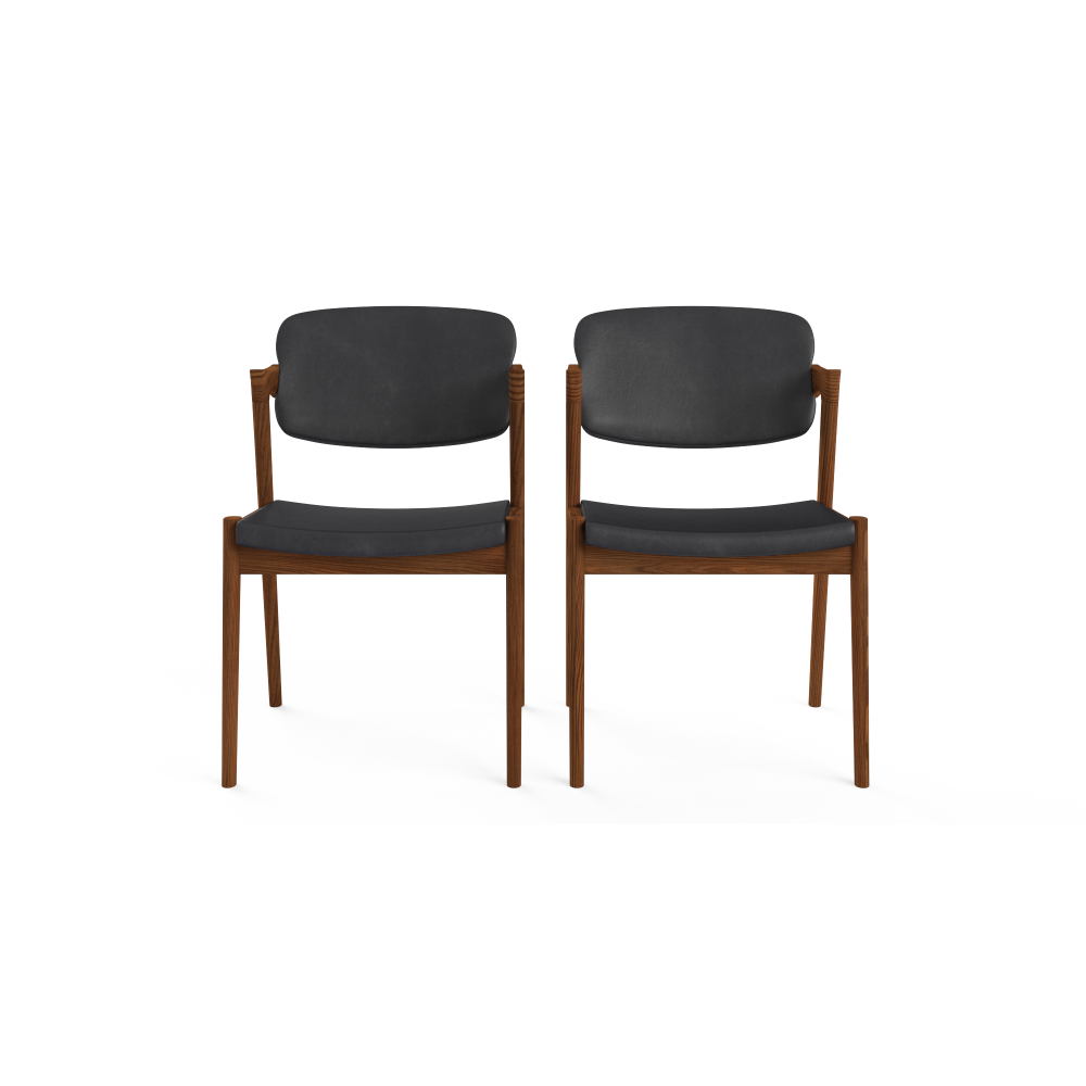 Ingrid Set of 2 Dining Chairs Cafe Walnut Chair Fast shipping On sale