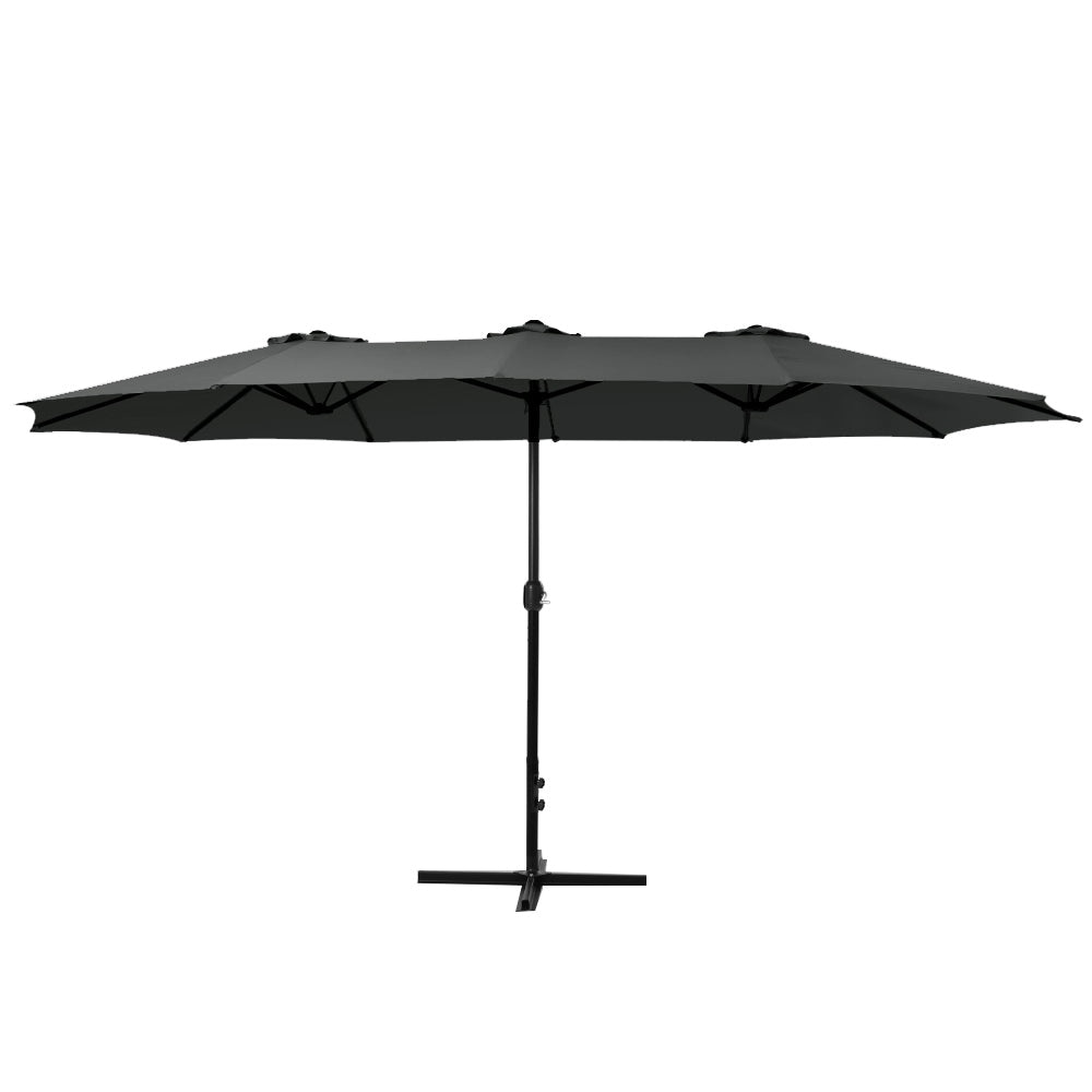 Instahut Outdoor Umbrella Twin Umbrellas Beach Garden Stand Base Sun Shade 4.57m Patio Fast shipping On sale