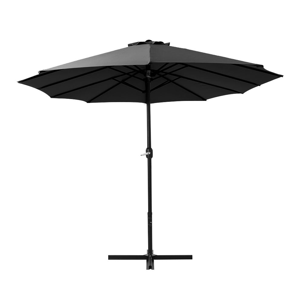 Instahut Outdoor Umbrella Twin Umbrellas Beach Garden Stand Base Sun Shade 4.57m Patio Fast shipping On sale