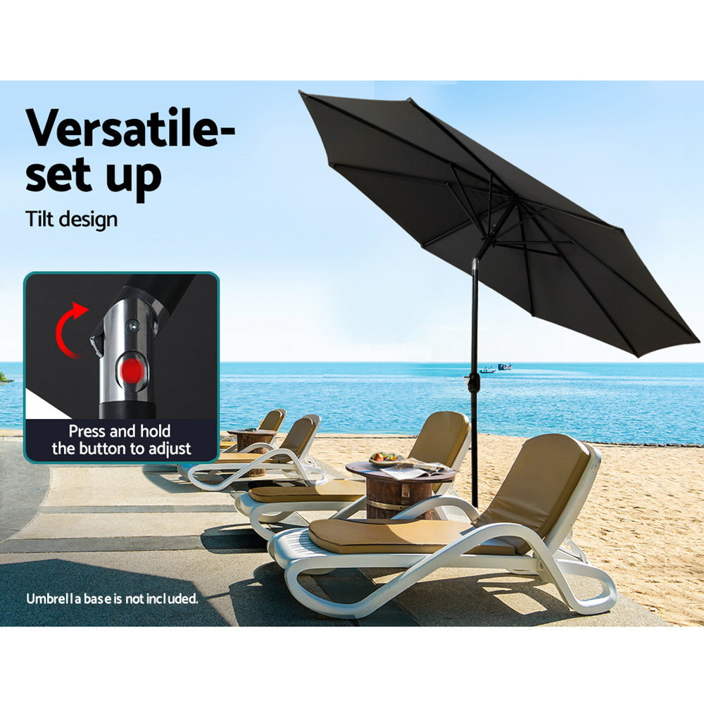 Instahut Outdoor Umbrella Umbrellas Beach Garden Tilt Sun Patio Deck Pole 2.7m Fast shipping On sale