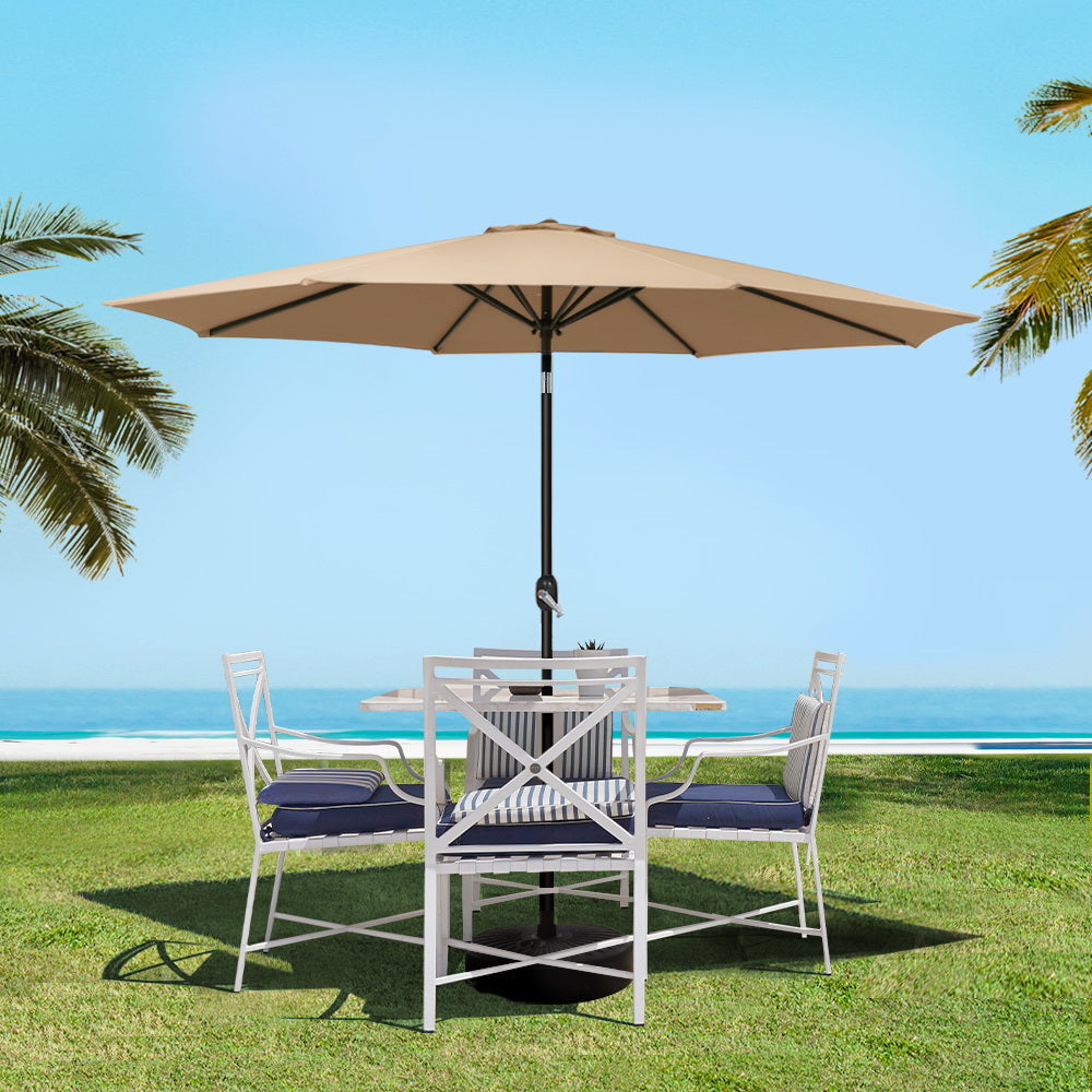 Instahut Outdoor Umbrella Umbrellas Beach Pole Garden Tilt Sun Patio UV 2.7m Fast shipping On sale