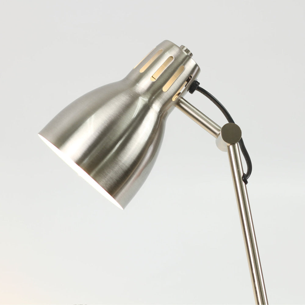 Intense Bright Classic Metal Floor Lamp Reading Light Adjustable Arms Shade - Satin Chrome Fast shipping On sale