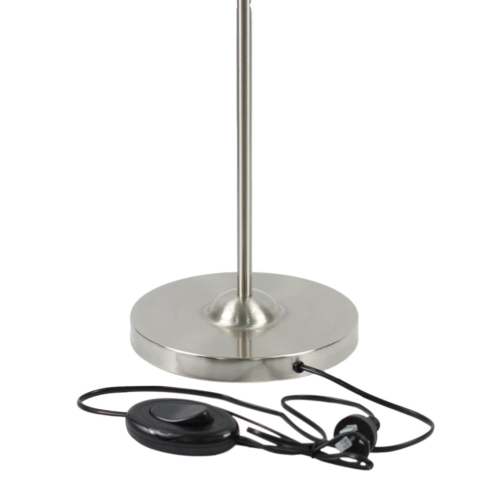 Intense Bright Classic Metal Floor Lamp Reading Light Adjustable Arms Shade - Satin Chrome Fast shipping On sale