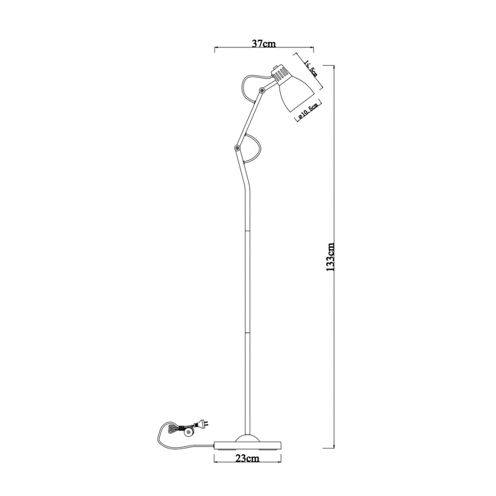 Intense Bright Classic Metal Floor Lamp Reading Light Adjustable Arms Shade - Satin Chrome Fast shipping On sale