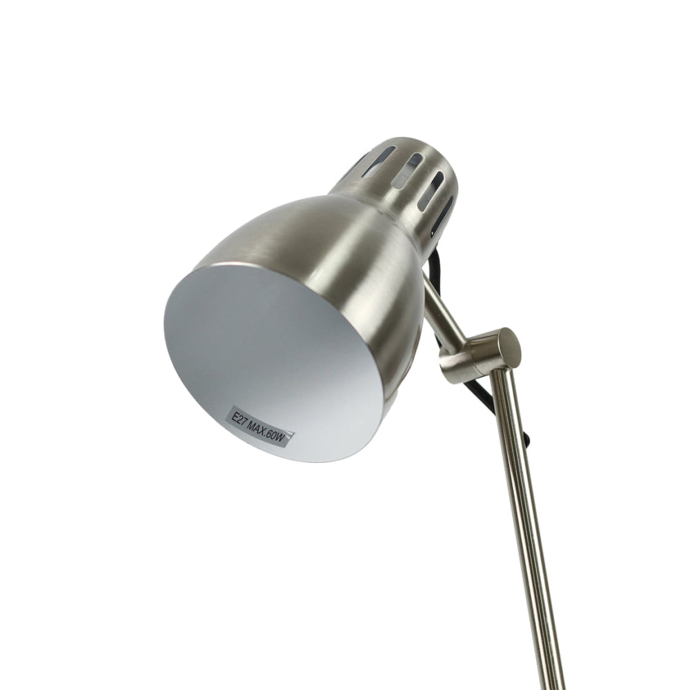 Intense Bright Classic Metal Floor Lamp Reading Light Adjustable Arms Shade - Satin Chrome Fast shipping On sale