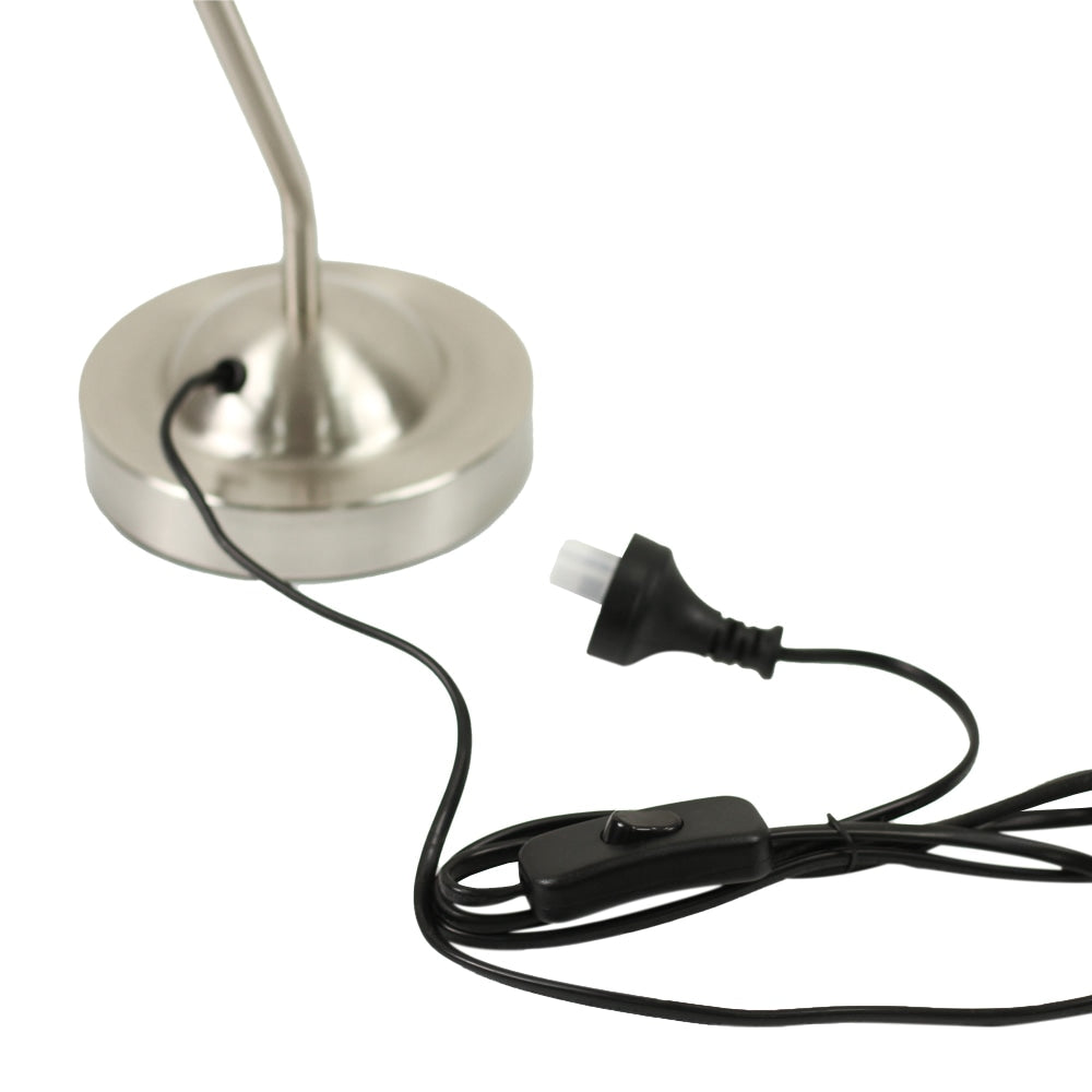 Intense Bright Classic Metal Table Desk Lamp Reading Light Adjustable Arms Shade - Satin Chrome Fast shipping On sale
