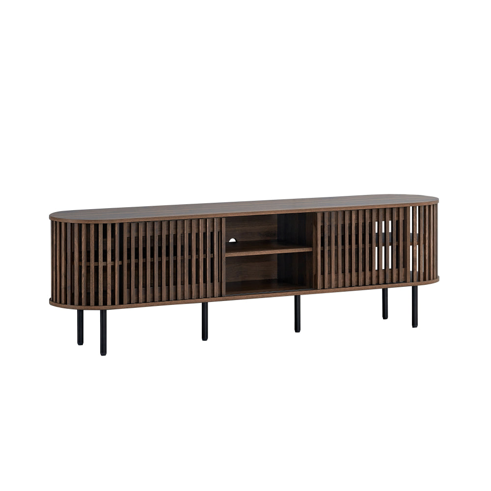 Izar Lowline Wooden TV Stand Entertainment Unit 180cm 2-Doors Slat Walnut Fast shipping On sale