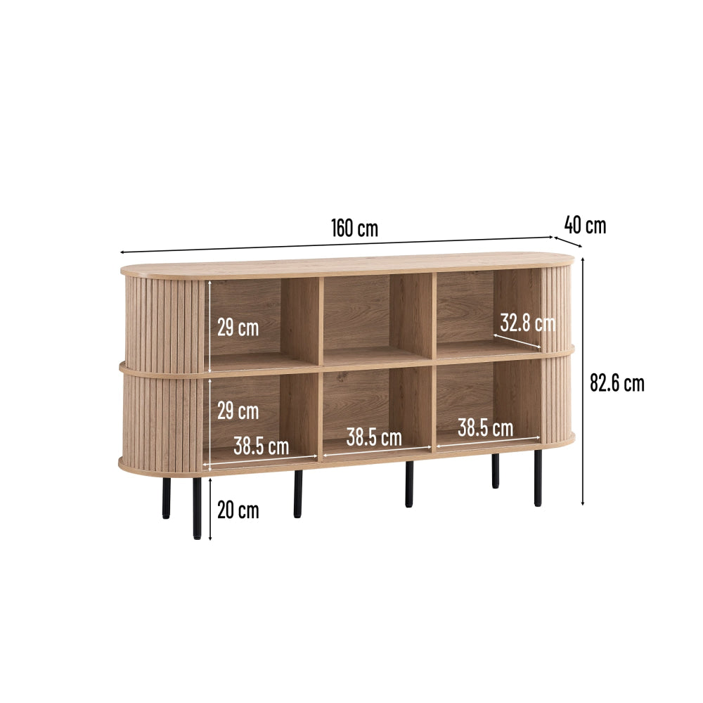 Jain Wooden Buffet Unit Sideboard Storage cabinet 4-Doors Oak & Fast shipping On sale