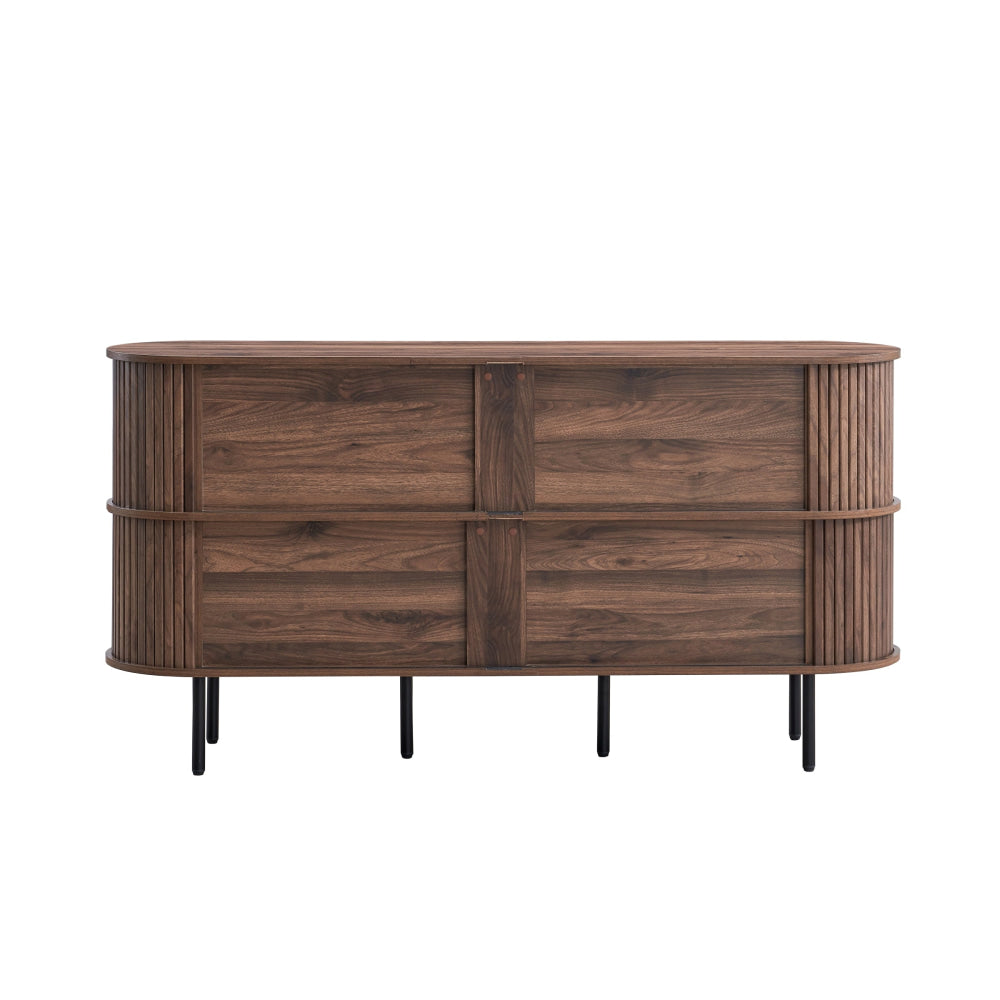 Jain Wooden Buffet Unit Sideboard Storage cabinet 4-Doors Walnut & Fast shipping On sale