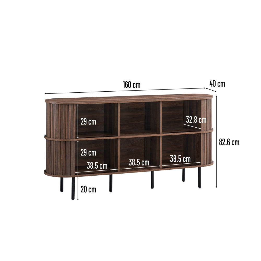 Jain Wooden Buffet Unit Sideboard Storage cabinet 4-Doors Walnut & Fast shipping On sale