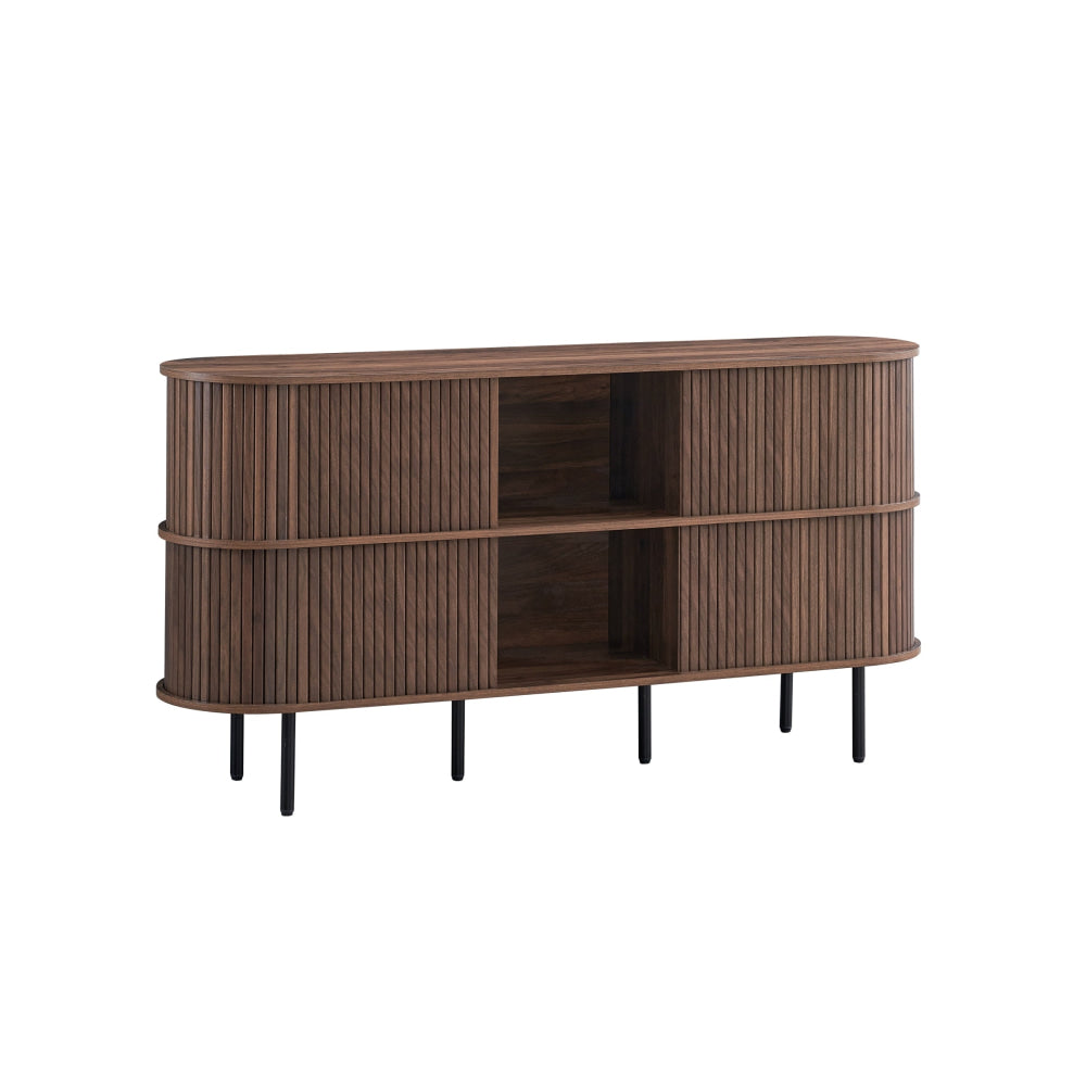 Jain Wooden Buffet Unit Sideboard Storage cabinet 4-Doors Walnut & Fast shipping On sale