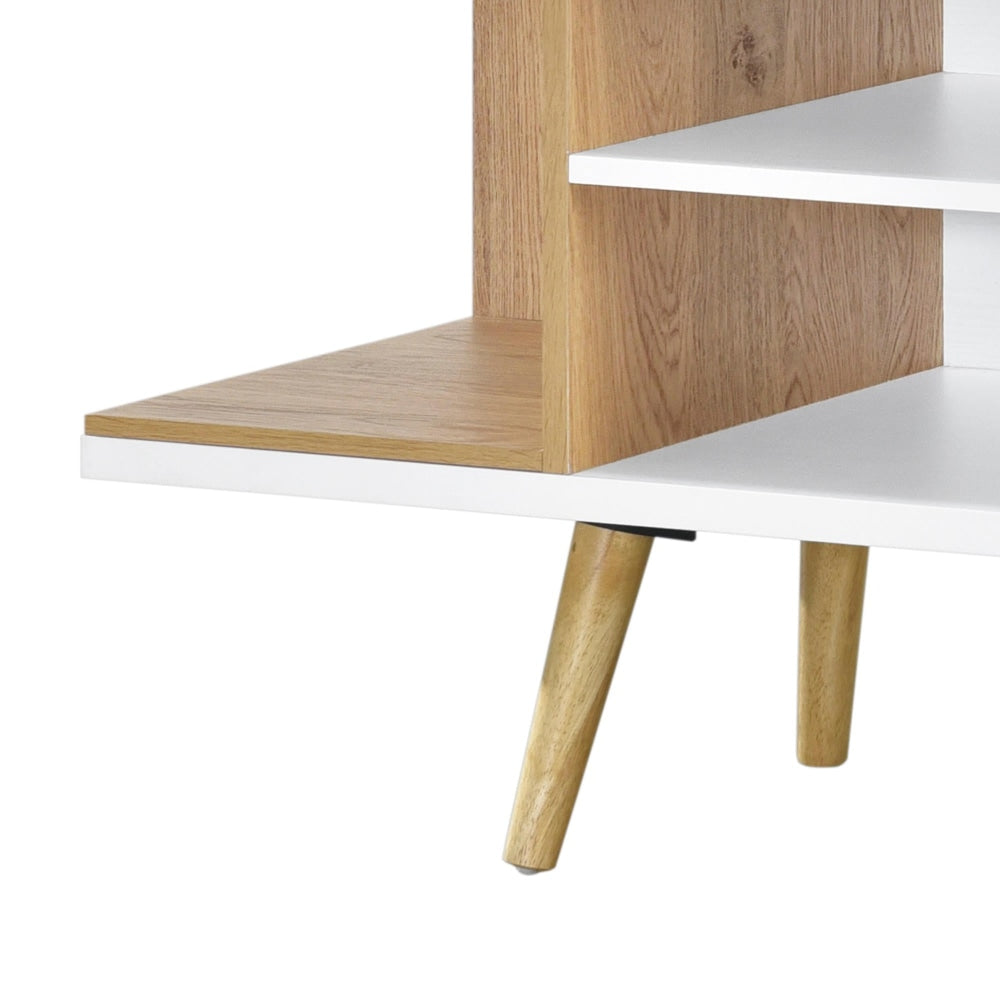 Jamie Wooden Entertainment Unit TV Stand 160cm W/ Open Shelf - Oak & White Fast shipping On sale