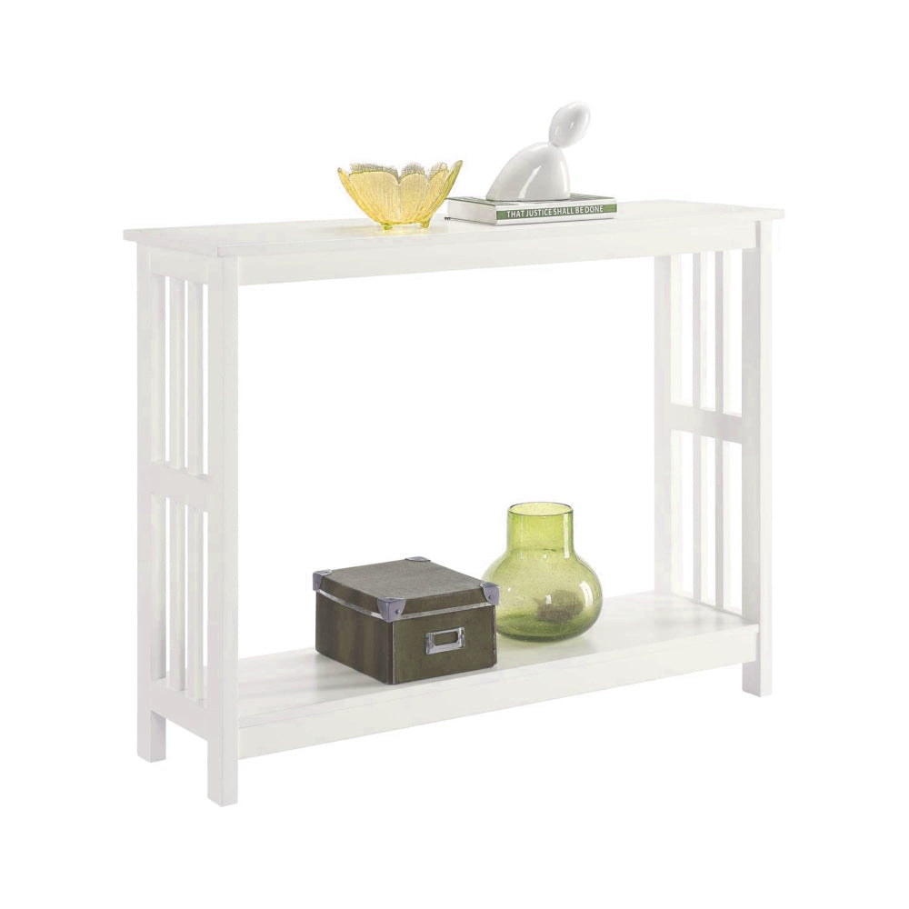 Janica Wooden 2-Tier Hallway Console Hall Table White Fast shipping On sale