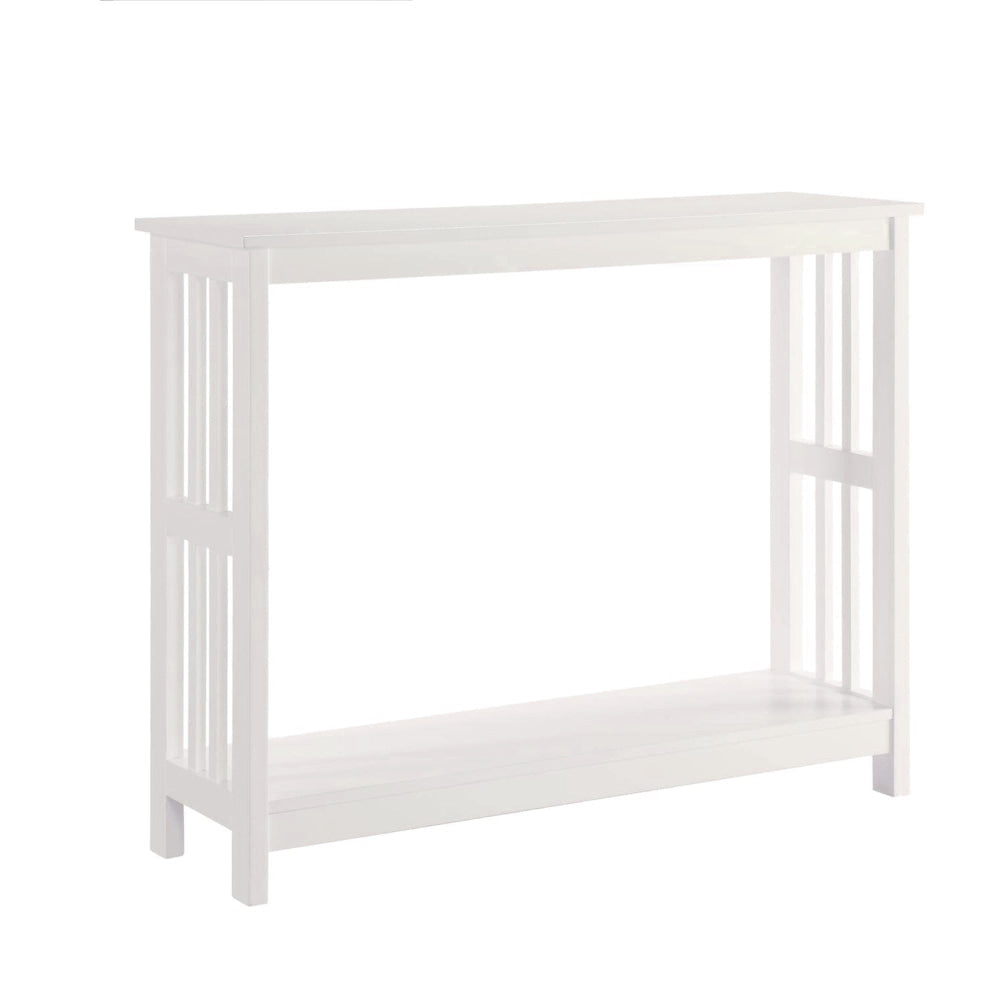 Janica Wooden 2-Tier Hallway Console Hall Table White Fast shipping On sale