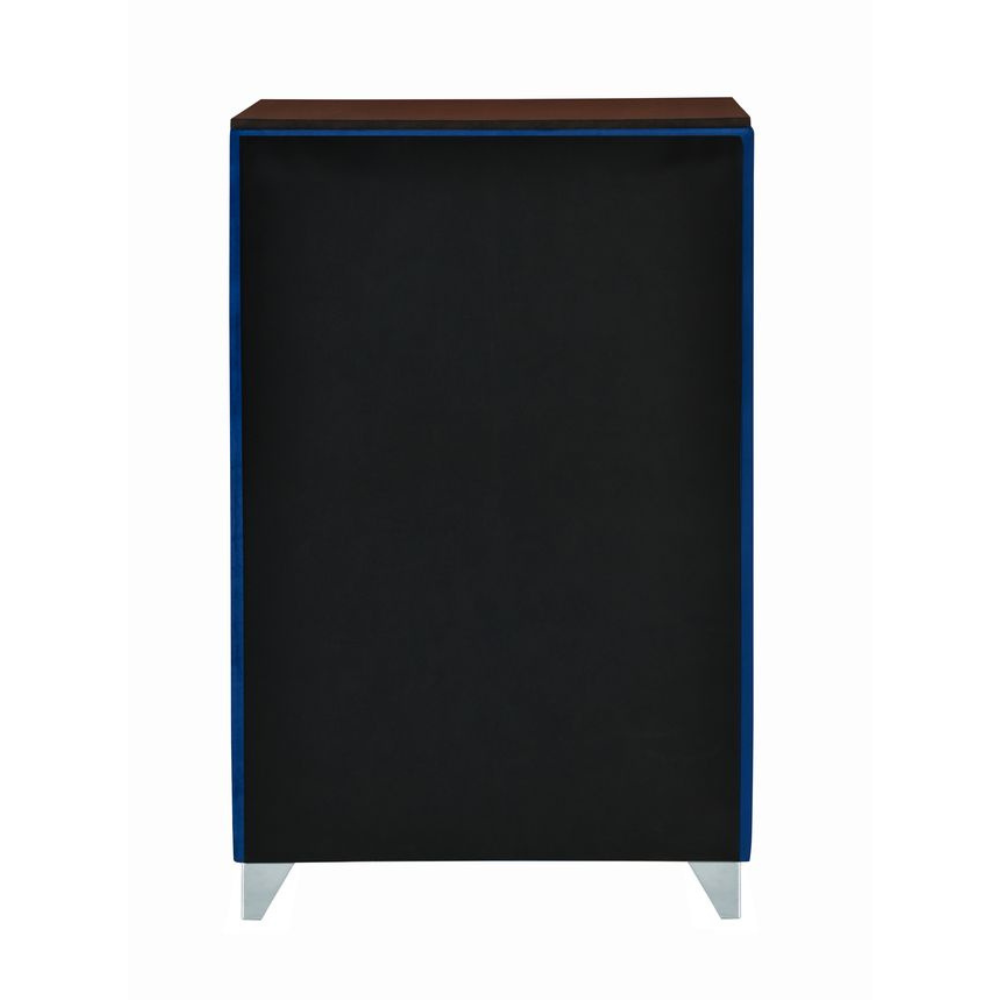 Modern Velvet Chest Of 5-Drawers Tallboy Storage Cabinet Navy Blue Drawers Fast shipping On sale