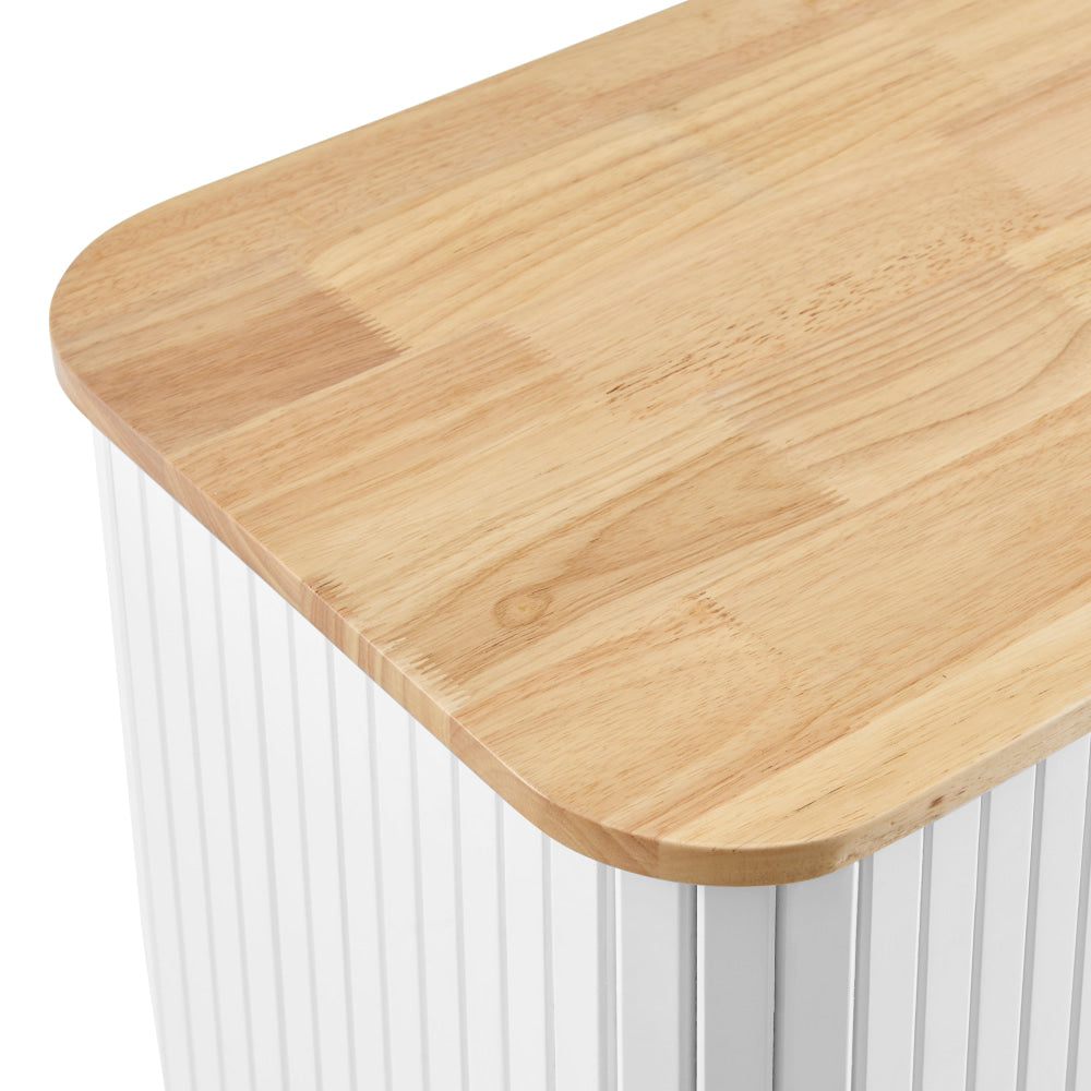 Jinan Wooden Mobile Kitchen Trolley Storage Caddy W/ 3-Shelves White Fast shipping On sale