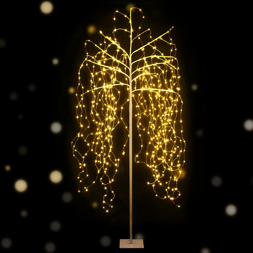 Jingle Jollys 2.1M Solar Christmas Tree 600 LED Trees String Lights Warm White Fast shipping On sale