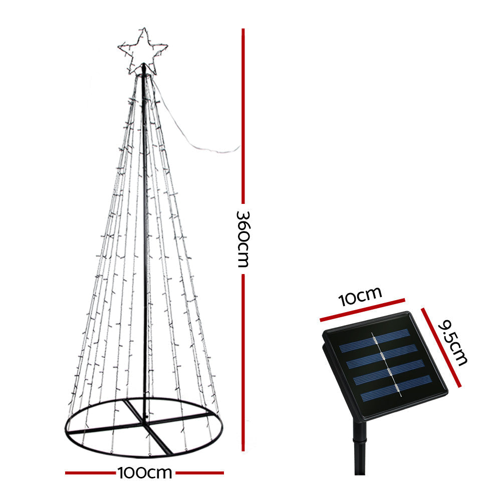 Jingle Jollys Solar Power Christmas Tree 3.6M 400 LED Xmas Trees 8 Light Modes Fast shipping On sale