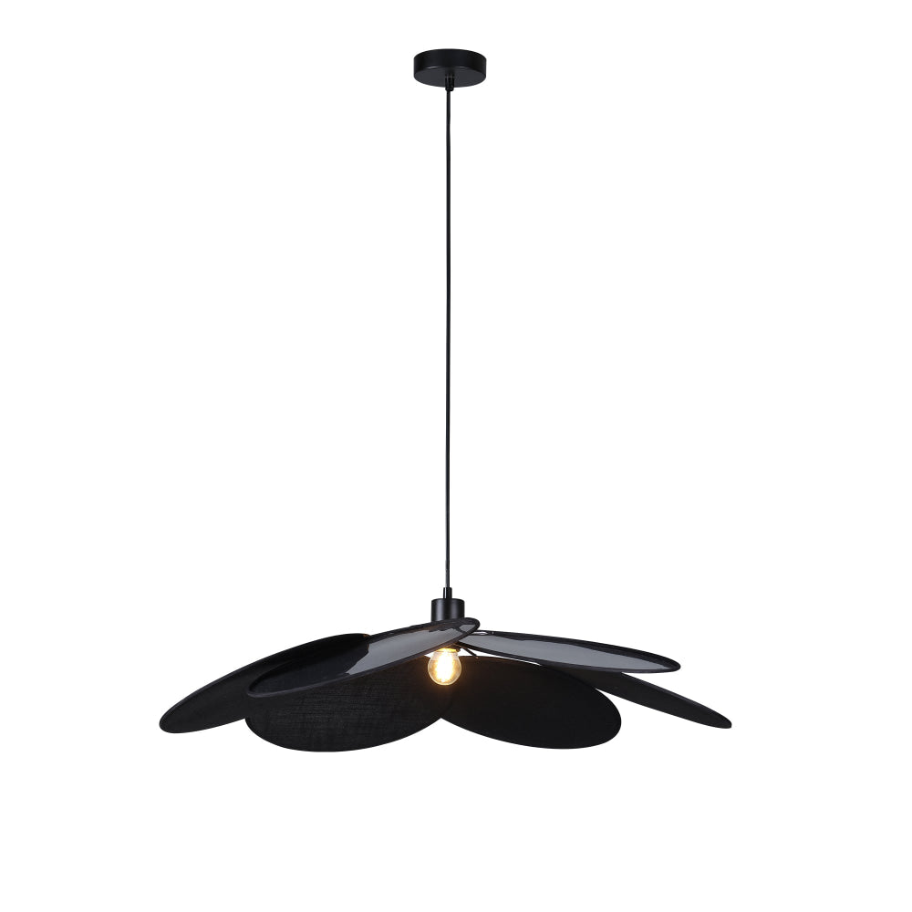 Kael Modern Flower Shape Fabric Shade Pendant Light Lamp Black Fast shipping On sale