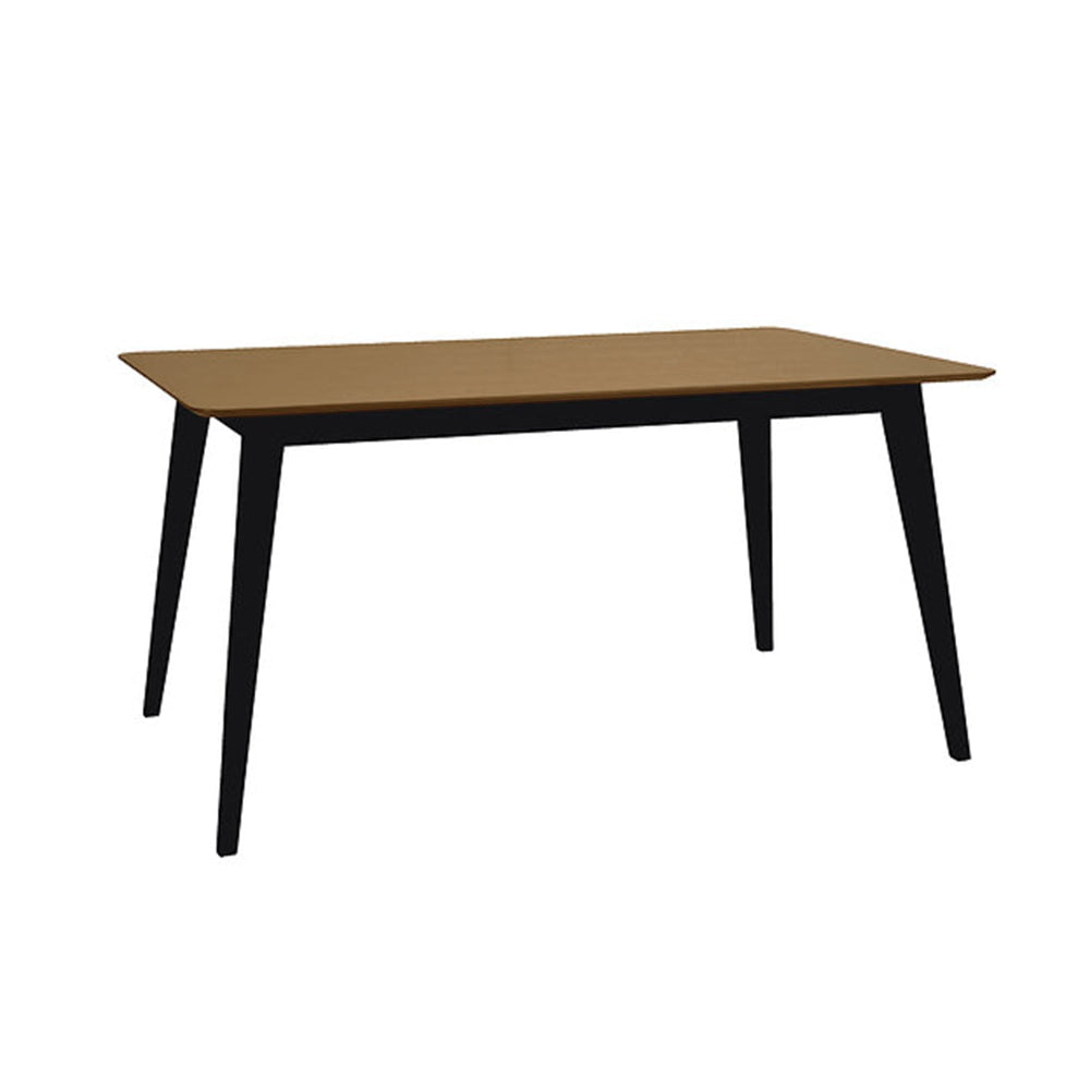 Kanaka Wooden Rectangular Kitchen Dining Table 140cm Natural/Black Fast shipping On sale