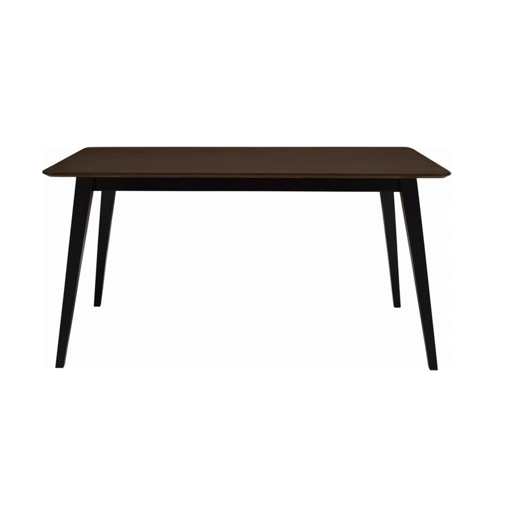 Kanaka Wooden Rectangular Kitchen Dining Table 140cm Walnut/Black Fast shipping On sale