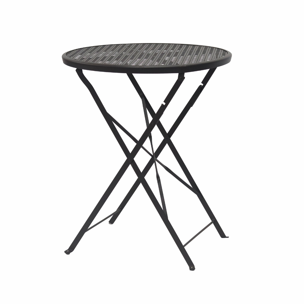 Kara Antirust Treatment Metal Outdoor Small Dining Table 60cm Espresso Fast shipping On sale