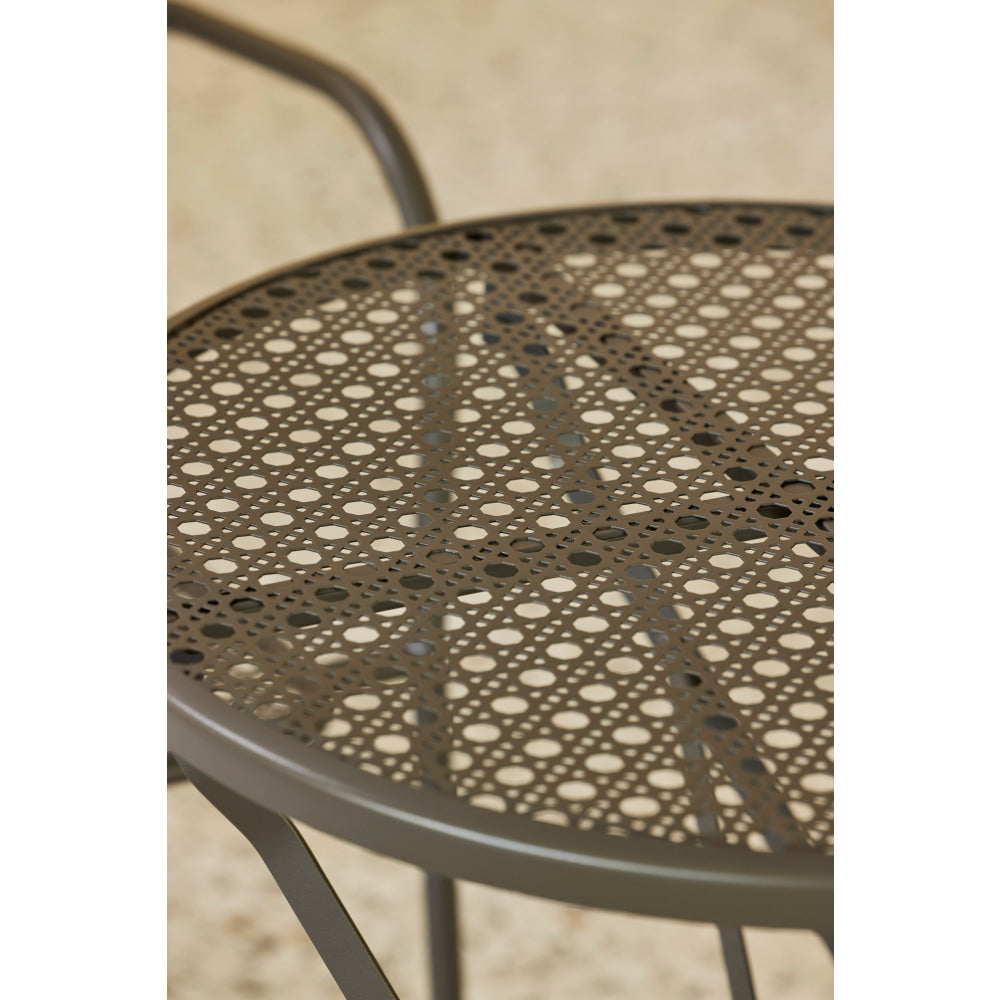 Kara Antirust Treatment Metal Outdoor Small Dining Table 60cm Espresso Fast shipping On sale